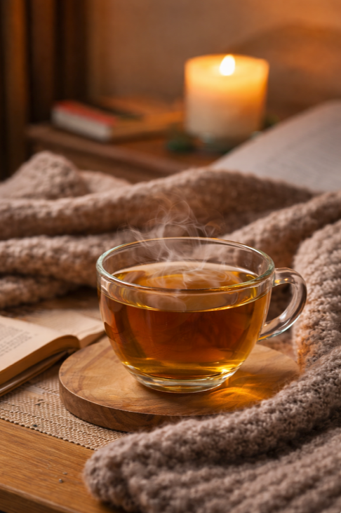 Woman with skin care products